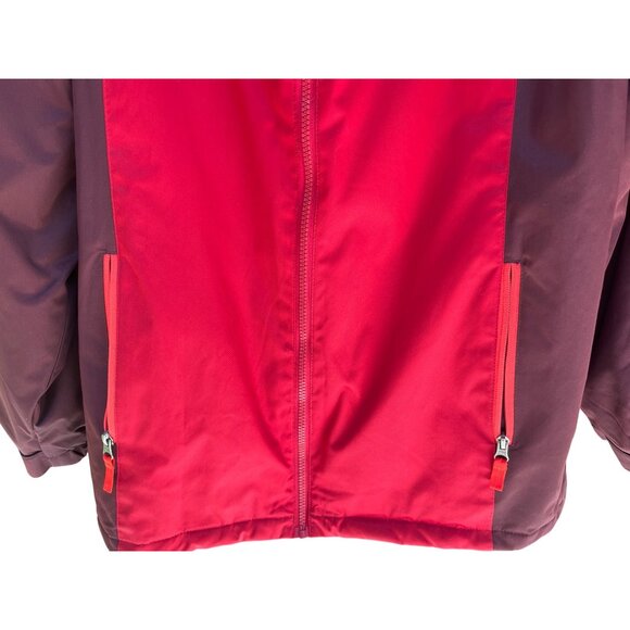 SwissTech Red & Burgundy Hooded Jacket XXL/2XG With Zippered Pockets 78e - Picture 7 of 11